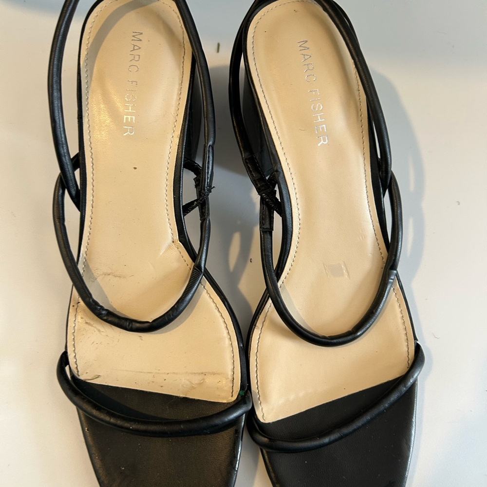 Marc Fisher Black Strappy Heels